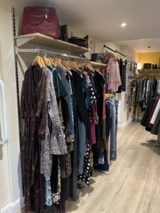 Clothes in Boroughbridge charity shop