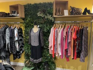 Clothes in Boroughbridge charity shop