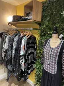 Clothes in Boroughbridge charity shop